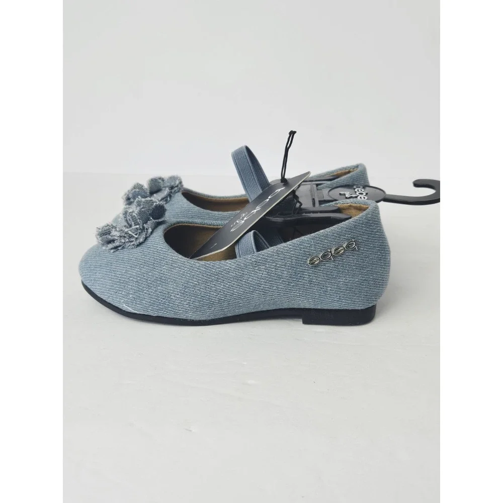 NEW Bebe Girls Toddler Shoes Denim sz 7 Flats floral